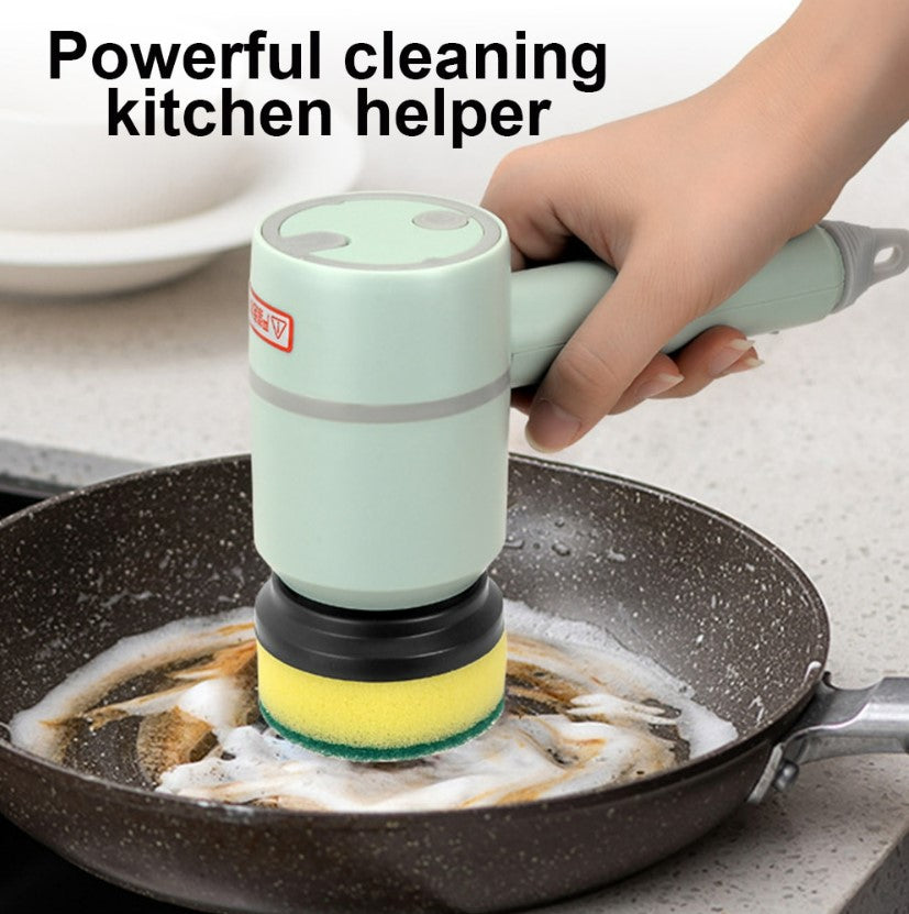 Multifunctional Electric Cleaning Household Brush Automatic Handheld Charging 1200mAh- Green