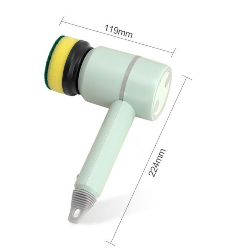 Multifunctional Electric Cleaning Household Brush Automatic Handheld Charging 1200mAh- Green