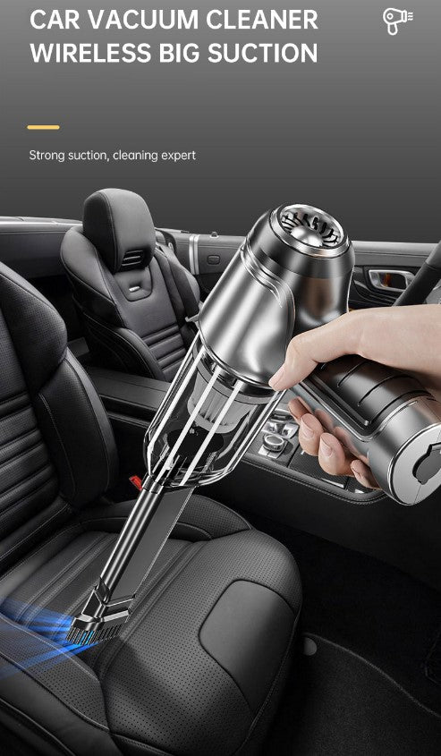 Car Mounted Mini Wireless Vacuum Cleaner for Both Dry And Wet Use, High-Power Portable High Suction - Green